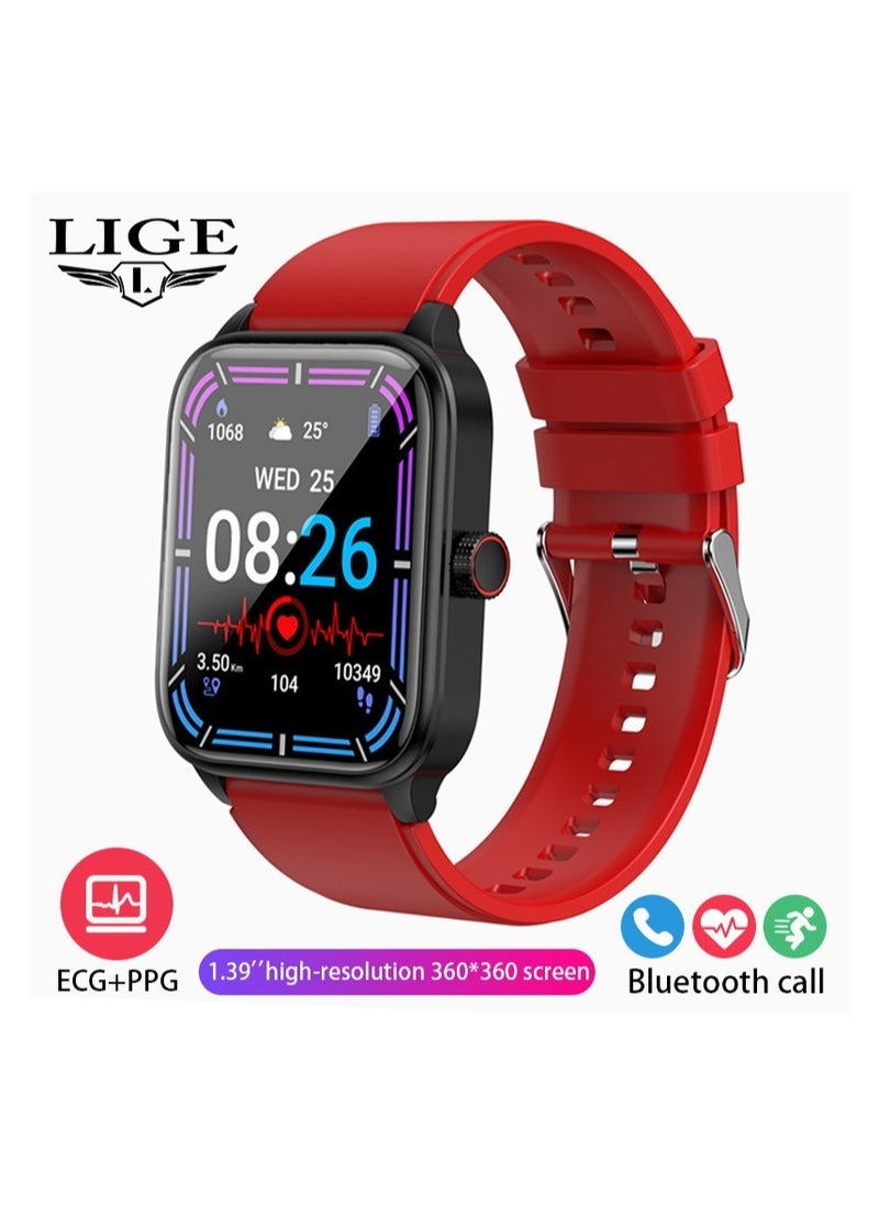 Smartwatch with Non-Invasive Blood Sugar Monitoring for Men Health Tracking Blood Pressure Heart Rate Large Square Screen for Outdoor Sports
