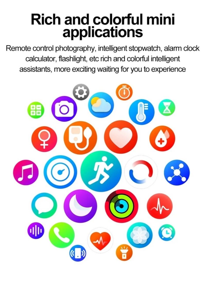 Smartwatch with Non-Invasive Blood Sugar Monitoring for Men Health Tracking Blood Pressure Heart Rate Large Square Screen for Outdoor Sports