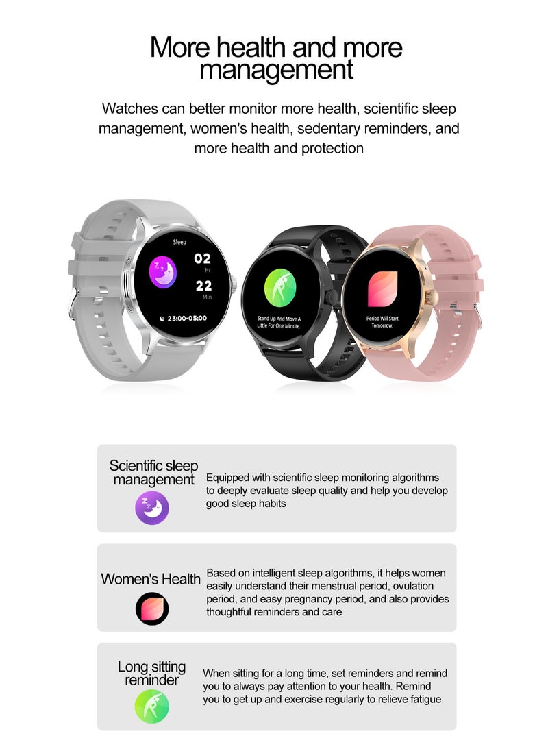 VENU5 Black Fashion Edition Smartwatch – Women & Girls Edition, 1.43” AMOLED Display, Extra 2 Straps Included, IP68 Waterproof, 100+ Sports Modes, 24-Hour Health Monitoring