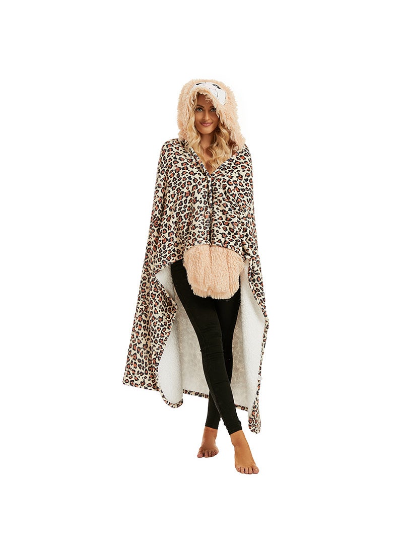 Cute Cartoon Sloth Hoodie Blanket with Gloves Fleece D51-seal