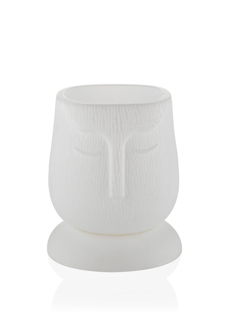 Self Watering Plastic Pot Face Kraft - White Color