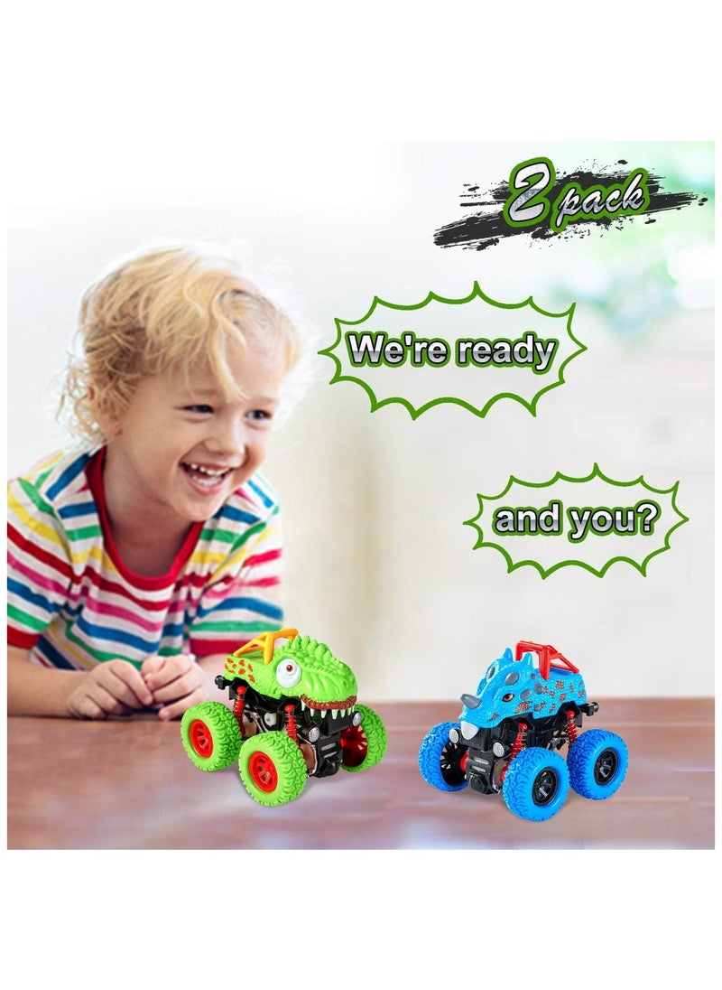 Dinosaur Toys for 2 3 4 5 Year Old Boys - Monster Truck Toys for Toddlers Boys Ages 2-4-6 - Push and Go Cars Dinosaur Toys for Kids 3-5 Year Old Boy Birthday Gifts