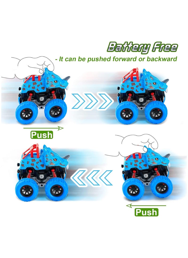 Dinosaur Toys for 2 3 4 5 Year Old Boys - Monster Truck Toys for Toddlers Boys Ages 2-4-6 - Push and Go Cars Dinosaur Toys for Kids 3-5 Year Old Boy Birthday Gifts