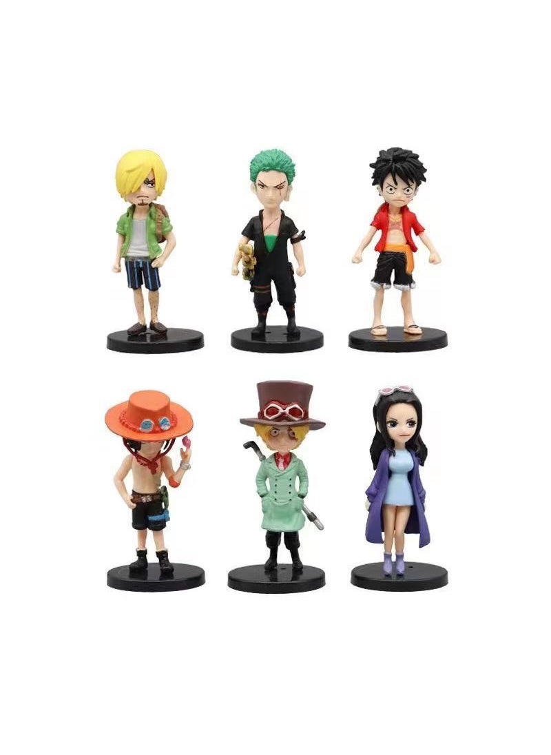 One Piece Chibi Figurines Cake Toppers SetQ version 6 piece set Q version 6 piece set