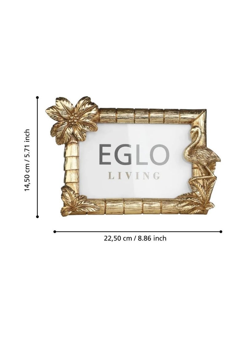 Esashi 22.5x14.5cm Photo Frame - Elegant Gold Design, Plastic and Glass, 14.5 cm Height