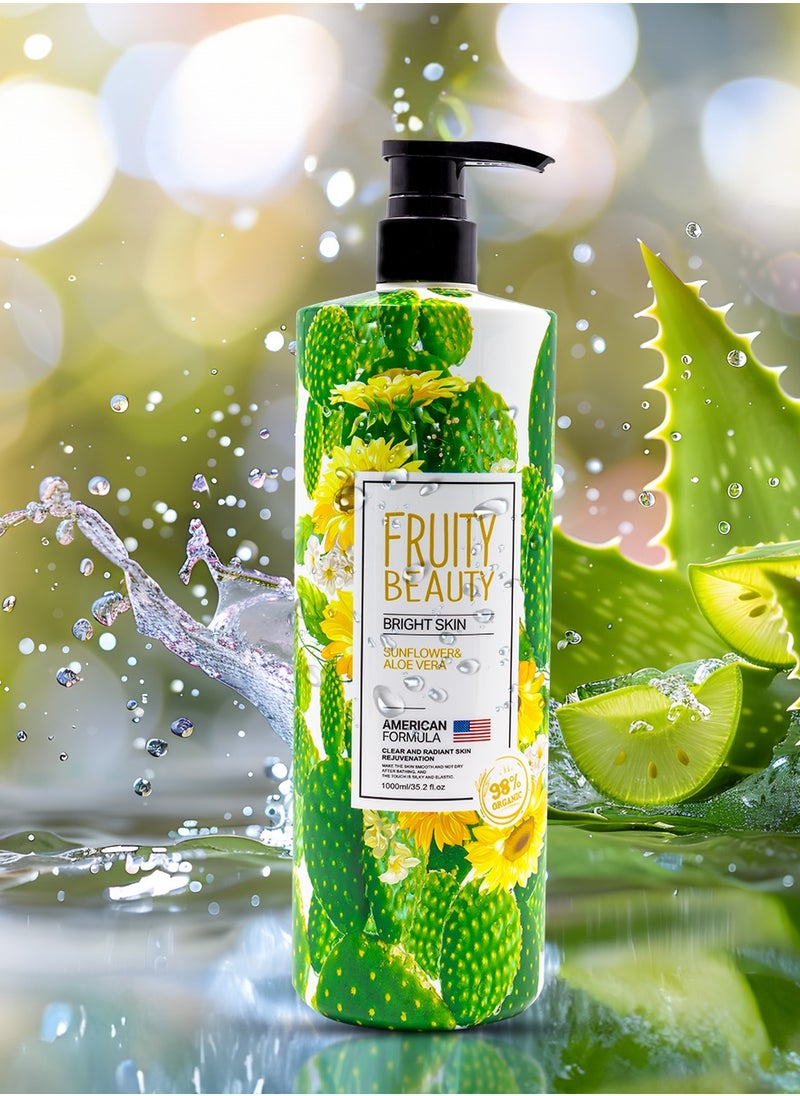 Fruity Beauty Go fresh Soothing Sunset Radiance: Aloe Vera Brightening Effect Shower gel 1000ml,…