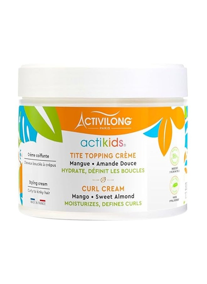 Activilong Paris Actikids Tite Topping Curl Cream With Mango & Sweet Almond, Moisturizes And Defines Curls, 300Ml