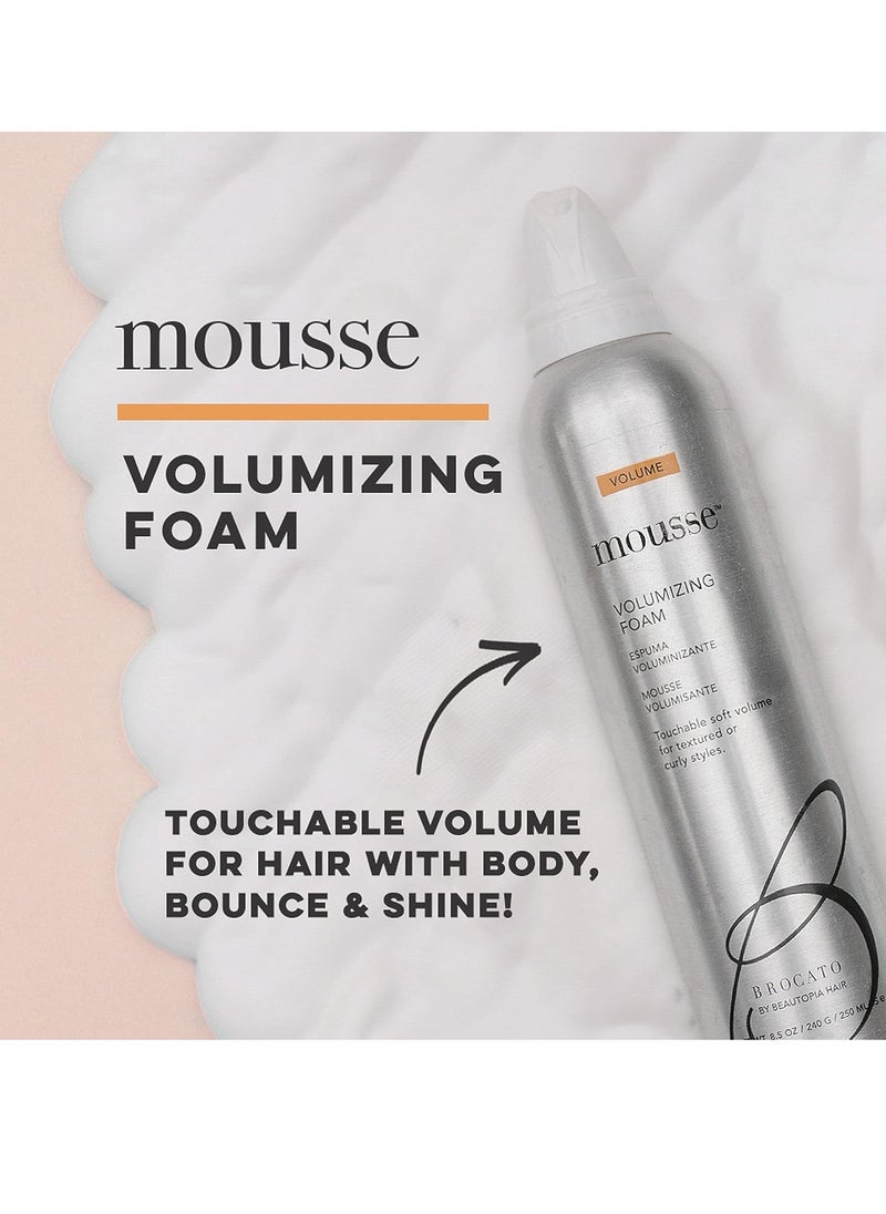 Brocato Mousse Volumizing Foam by Beautopia Hair: Natural Volume Soft Styling Foam for Curly and Textured Hair - 8.5 oz