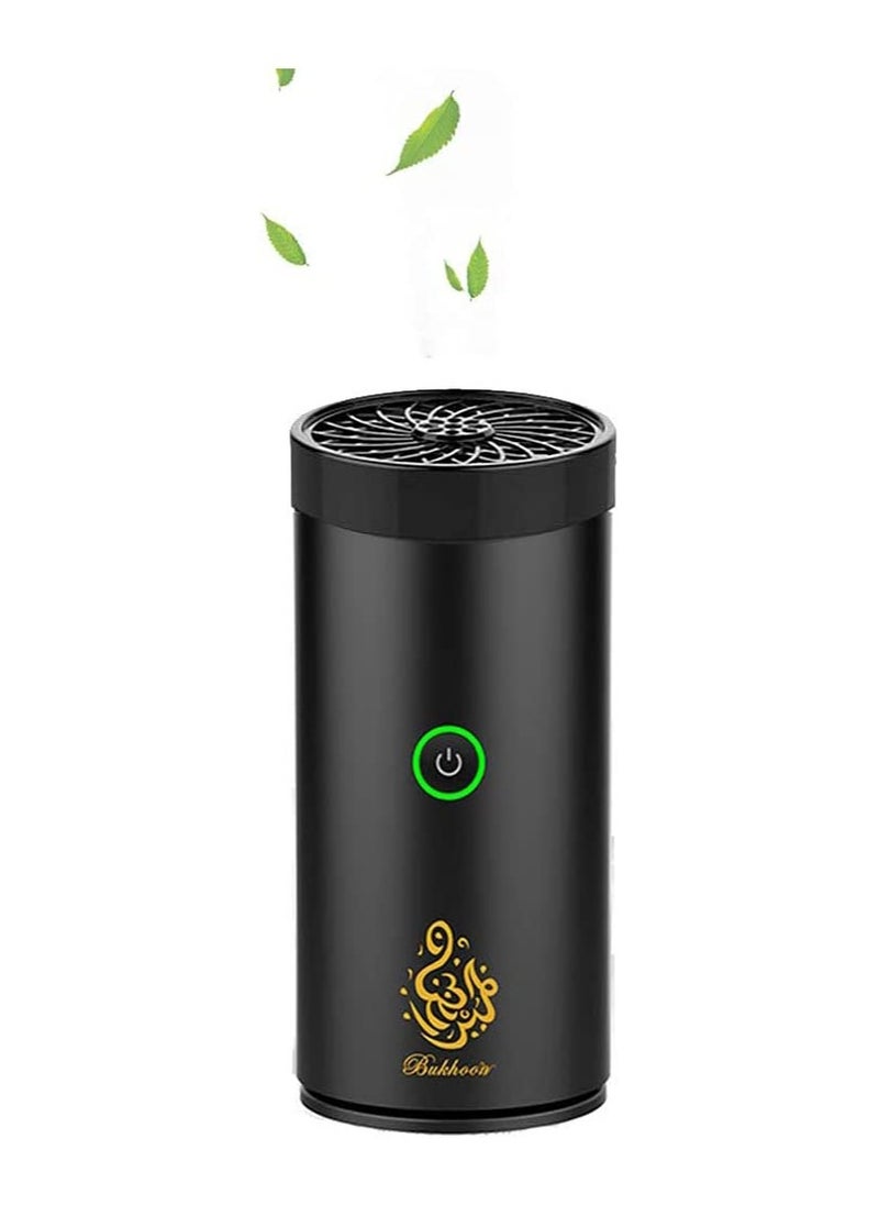 Electric Incense Mini Car Incense Bukhoor Burners Decort for Car, Home, Usb Rechargeable Gift (BLACK)