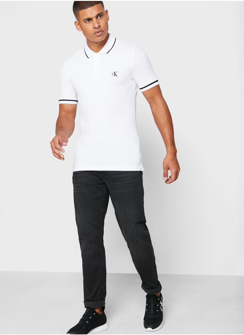 Logo Tipped Sleeve Polo Shirt