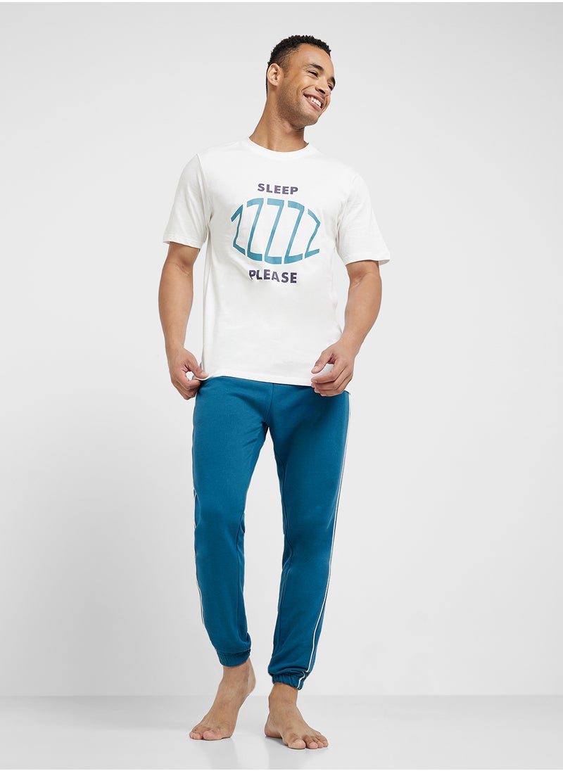 Mens Graphic Tee Jogger