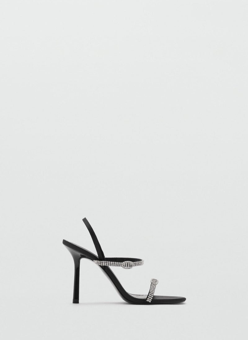 Strass Strap Heeled Sandal
