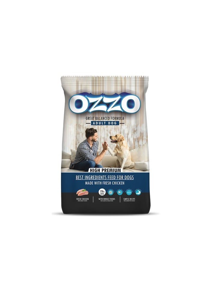 OZZO High Premium Adult Dog Dry Food – Fresh Chicken, Balanced Diet, Omega-Rich, Free from Corn & Wheat