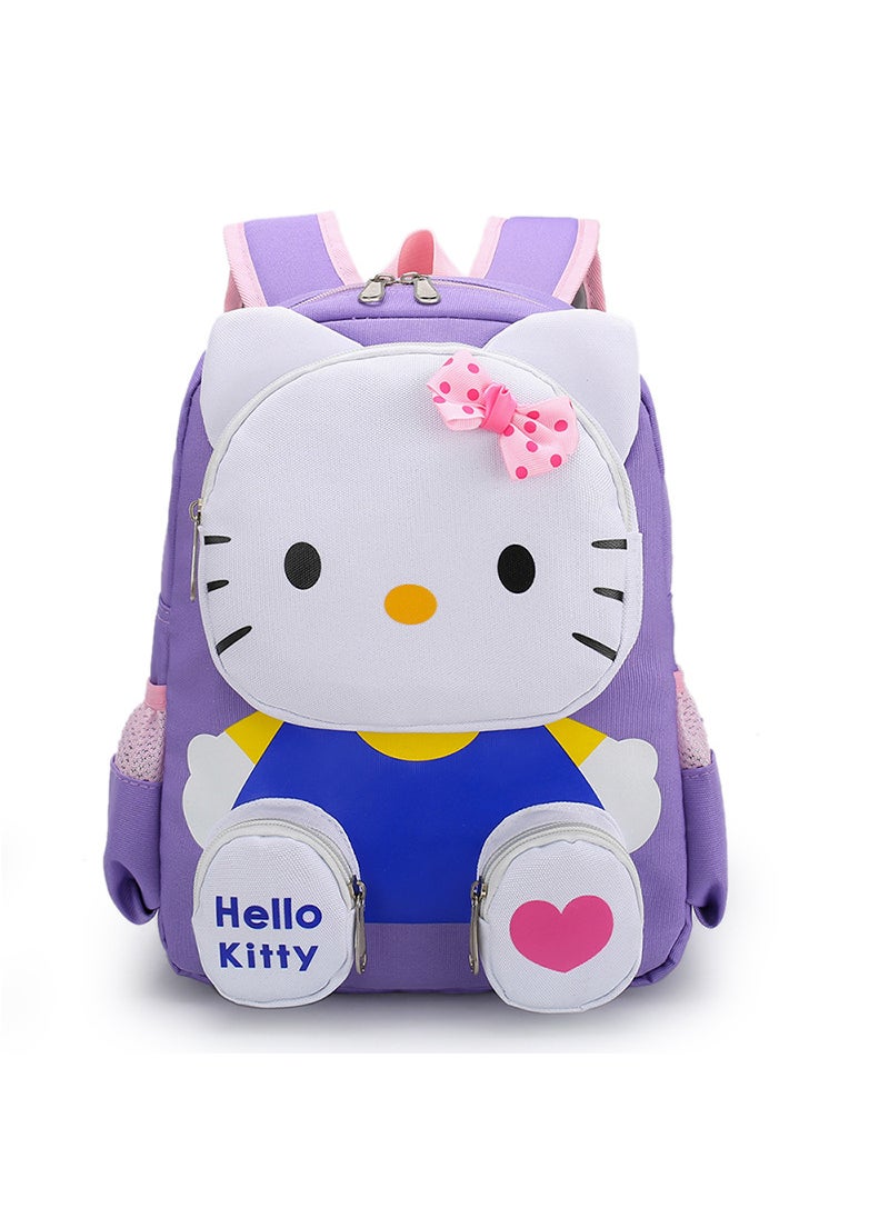 2023 Kids Spiderman Backpack Cartoon Kitty Purple