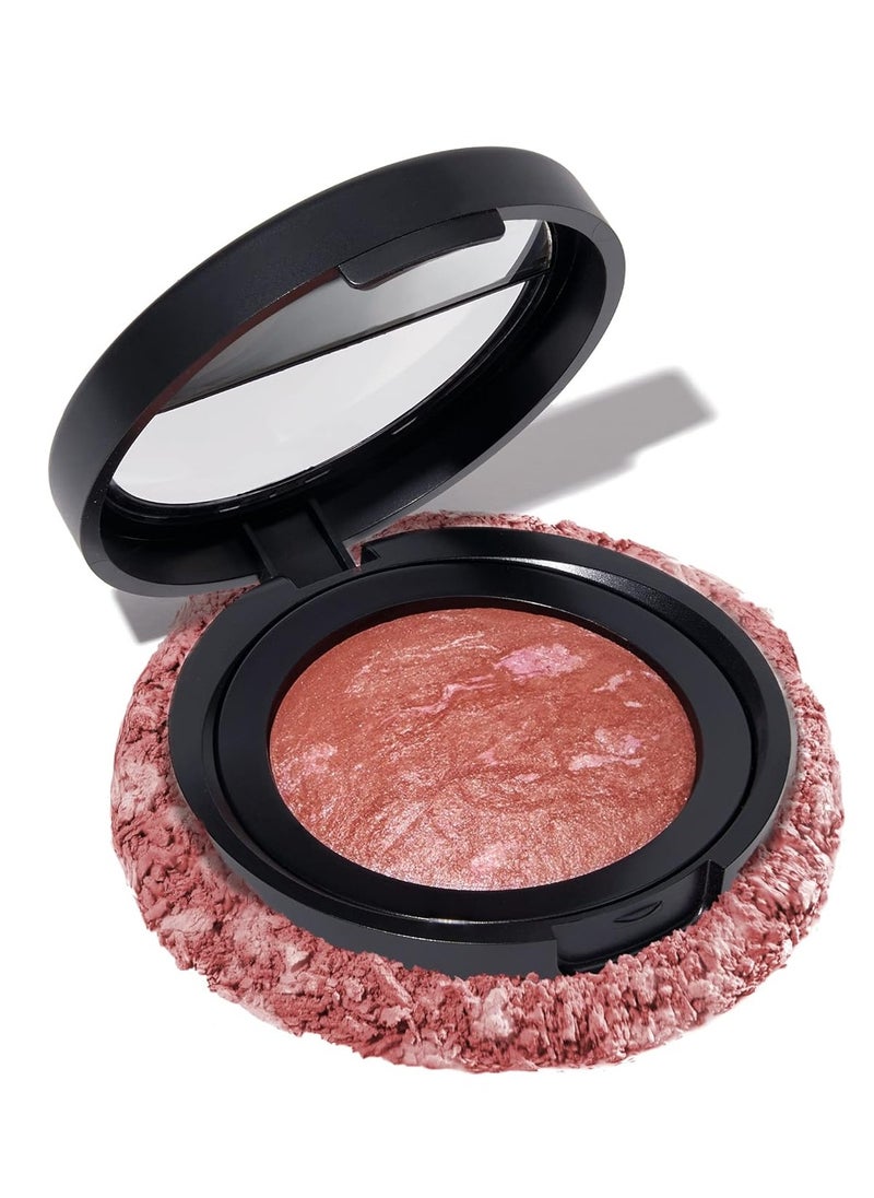 LAURA GELLER NEW YORK Baked Blush-n-Brighten Marbleized Blush - Pink Grapefruit Creamy Lightweight Satin Finish