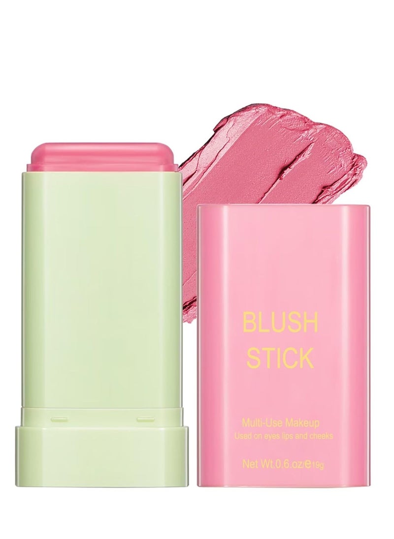 Multi-Use Makeup Blush Stick,Beauty Solid Moisturizer Stick,Waterproof Natural Nude Makeup,Tinted Solid Moisturizer Stick for Eyes Lips Cheek(1#shy pink)