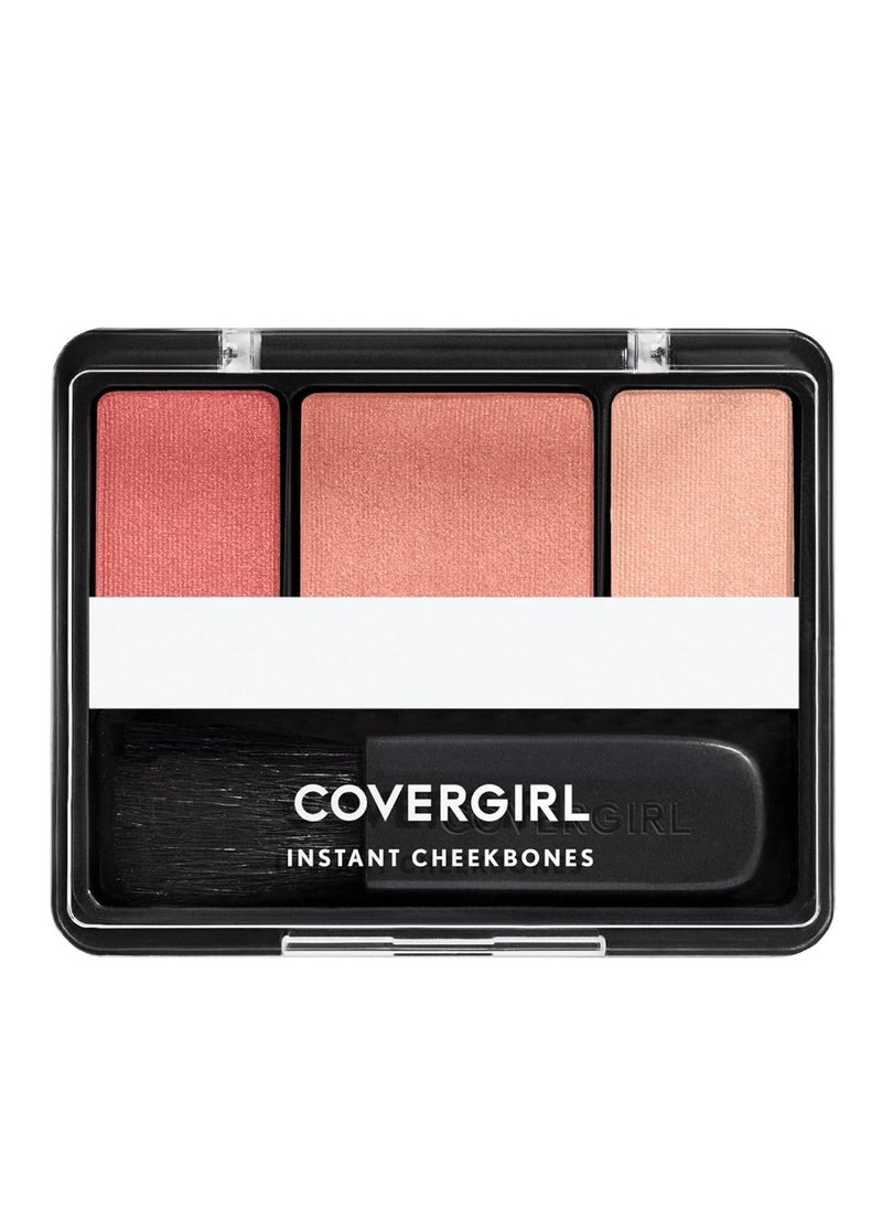 COVERGIRL Instant Cheekbones Contouring Blush Peach Perfection, Palette, .29 Oz, Blush Makeup, Pink Blush, Lightweight, Blendable, Natural Radiance, Sweeps on Evenly