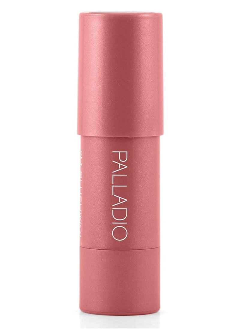 Palladio I'm Blushing 2-in-1 Cheek and Lip Tint, Buildable Lightweight Cream Blush, Sheer Multi Stick Hydrating formula, All day wear, Easy Application, Shimmery, Blends Perfectly onto Skin, Dainty