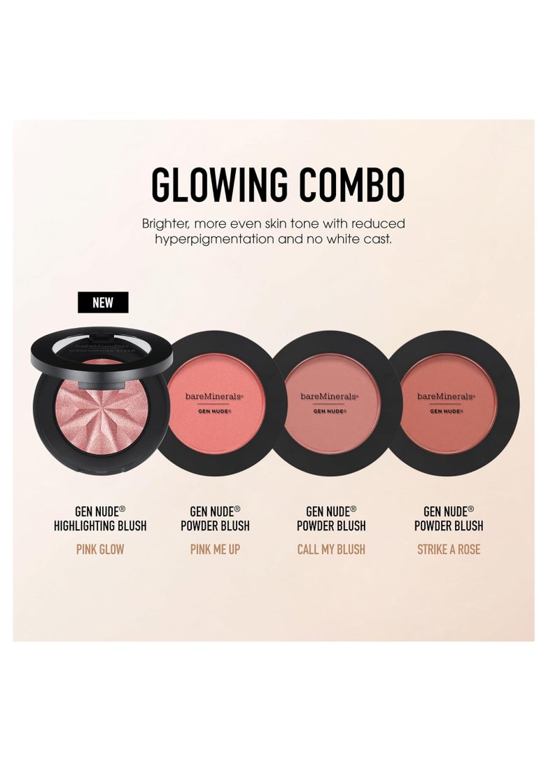 bareMinerals Gen Nude Highlighting Blush, 2-in-1 Blush + Highlighter Hybrid, Silky Blendable Makeup, All-Day Wear, Talc Free, Vegan