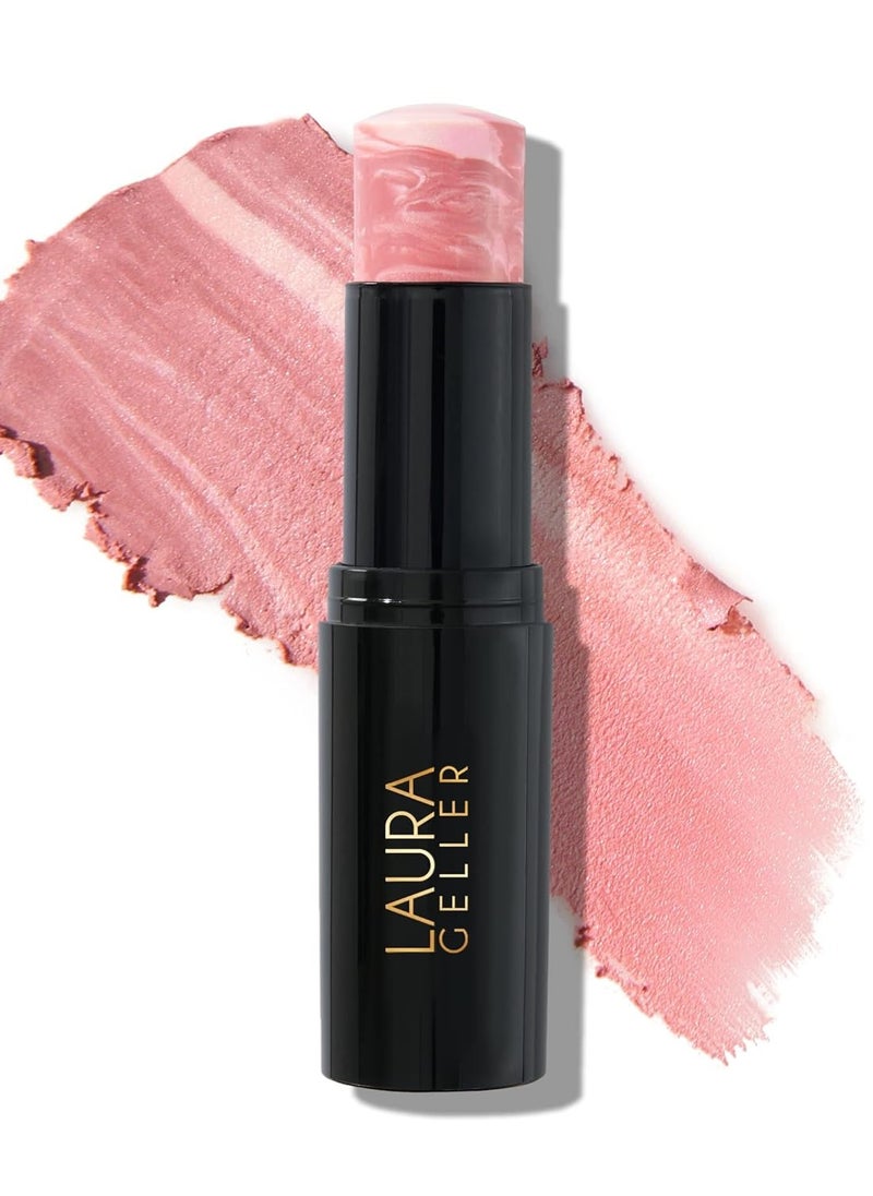 LAURA GELLER NEW YORK Italian Marble Blush Makeup Stick | Cream Finish Marbleized Blush for Cheeks, Pink Fiore