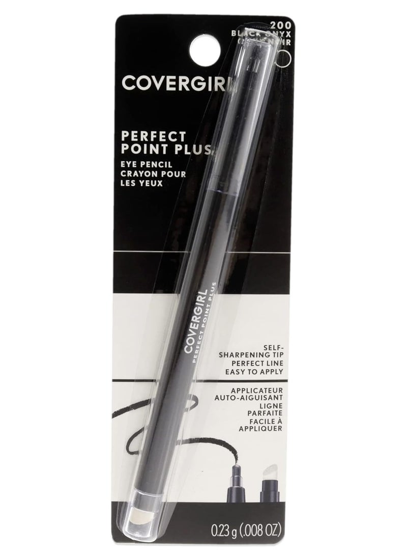 CoverGirl Perfect Point Plus Eyeliner Pencil, Black Onyx, Long-Lasting, Versatile Black Eyeliner, Soft Smudging Tip, No Sharpening Needed, Pack of 1