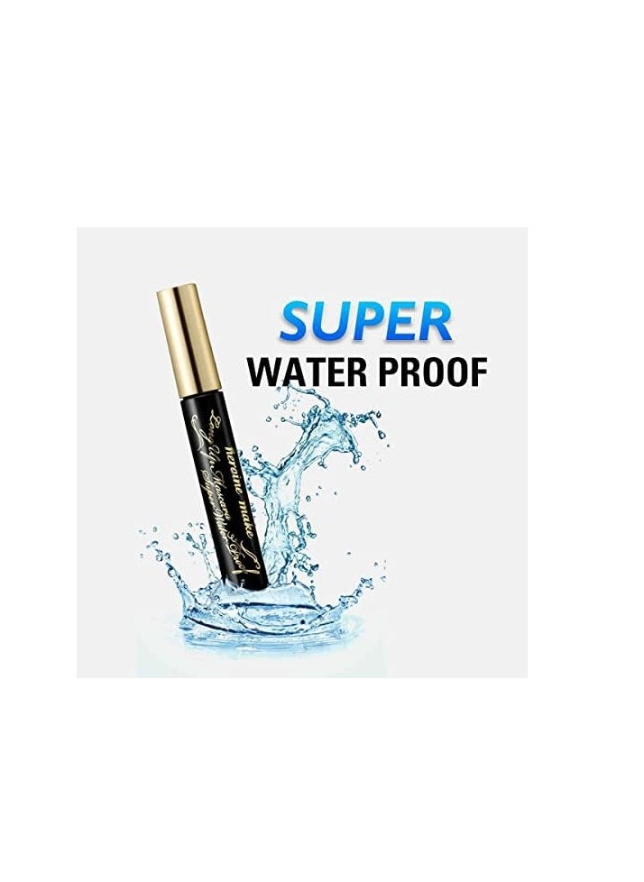 HEROINE MAKE by KISSME Long & Curl Up Waterproof Mascara Black, Lengthening & Volume Fiber Tubing Mascara Makeup, WP 01