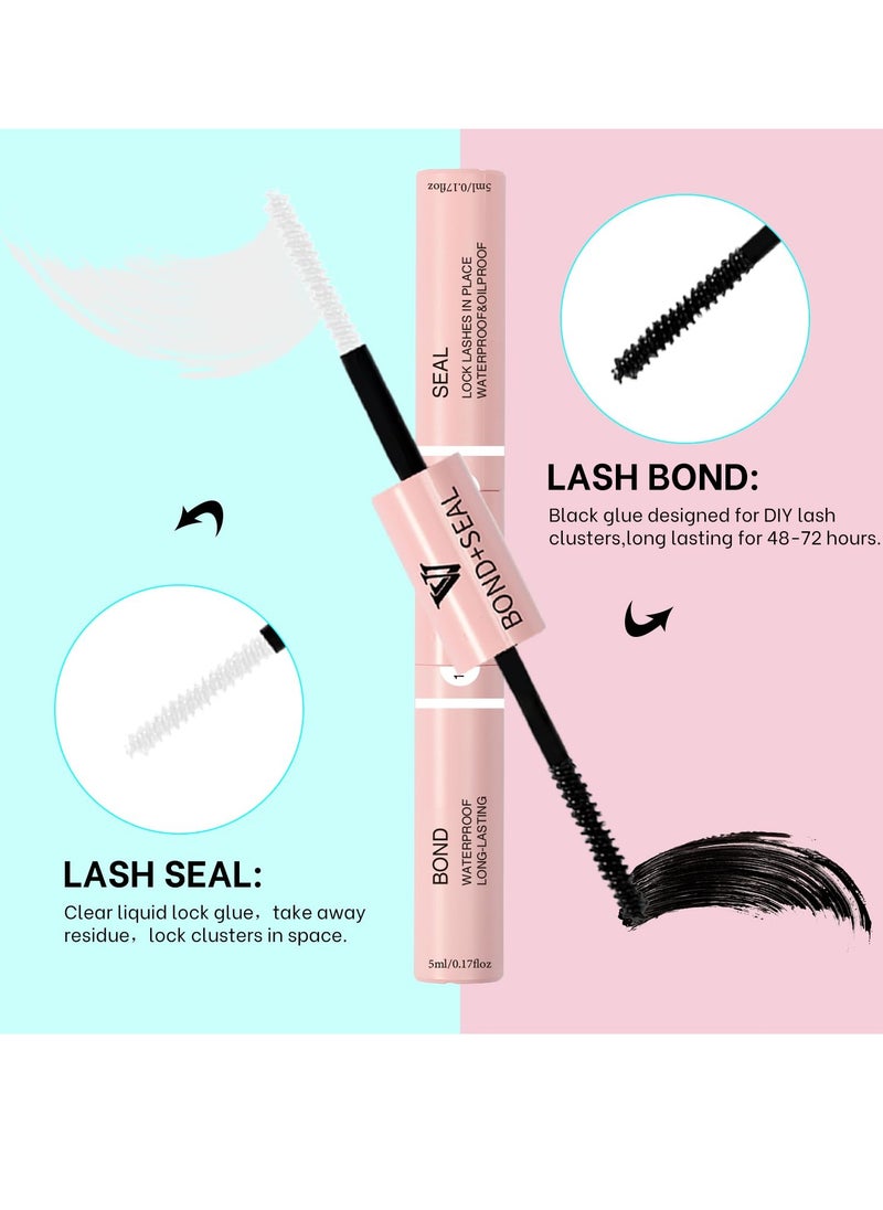 VAVALASH DIY Lash Extension Kit 280 Clusters Individual Lashes Kit 30D 40D 0.07D-10-16mm Lash Clusters, Lash Bond and Seal, Lash Tweezer for DIY Eyelash Extension at Home（Kit-30D+40D-0.07D-10-16MIX）