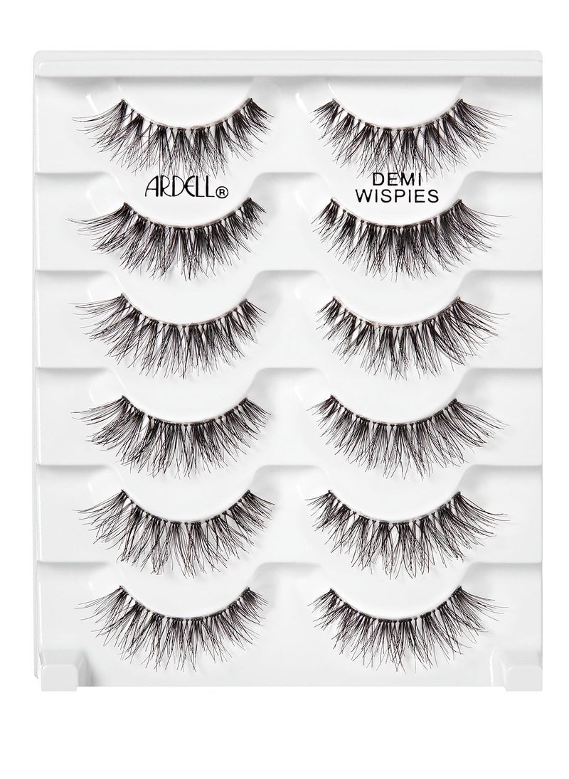 Ardell Demi Wispies - Black, The Original Feathered Lash with Invisiband, 6 pairs, 1-pack