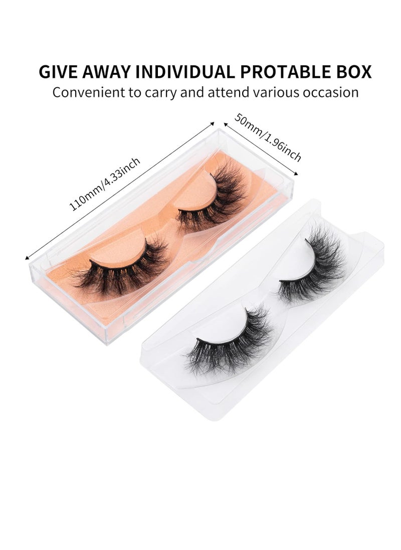 DYSILK Eyelashes Mink Lashes Fluffy - Fluffy Lashes 5 Pairs 6D Faux Mink Eyelash False Eyelashes Natural Look Lashes That Look Like Extensions Wispy Eyelashes Strip Lashes Eye Lashes | Fluffy-16mm