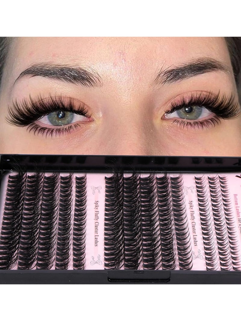 Goddvenus Lash Extension Kit Wispy Lash Clusters Kit Natural C Curl Fluffy Cluster Eyelash Extensions Individual Lashes Kit with Bottom Lash Clusters Waterproof Bond and Seal Tweezers DIY at Home