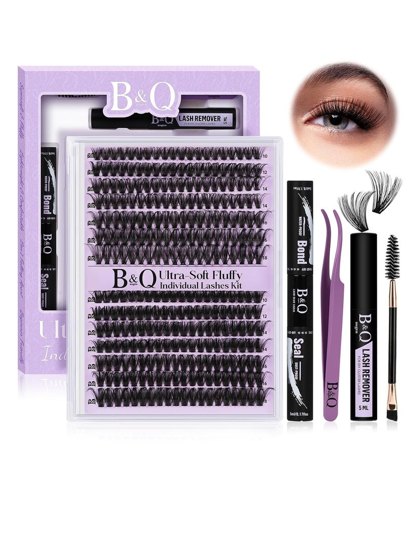 Lash Clusters Kit 280PCS Lash Clusters 70D+90D Lash Extension Kit 10-18MIX Eyelash Extension Kit Ultra - Soft Volume Individual Lashes Kit D Curl Lashes Extension Kit(70+90d-D-10-18)