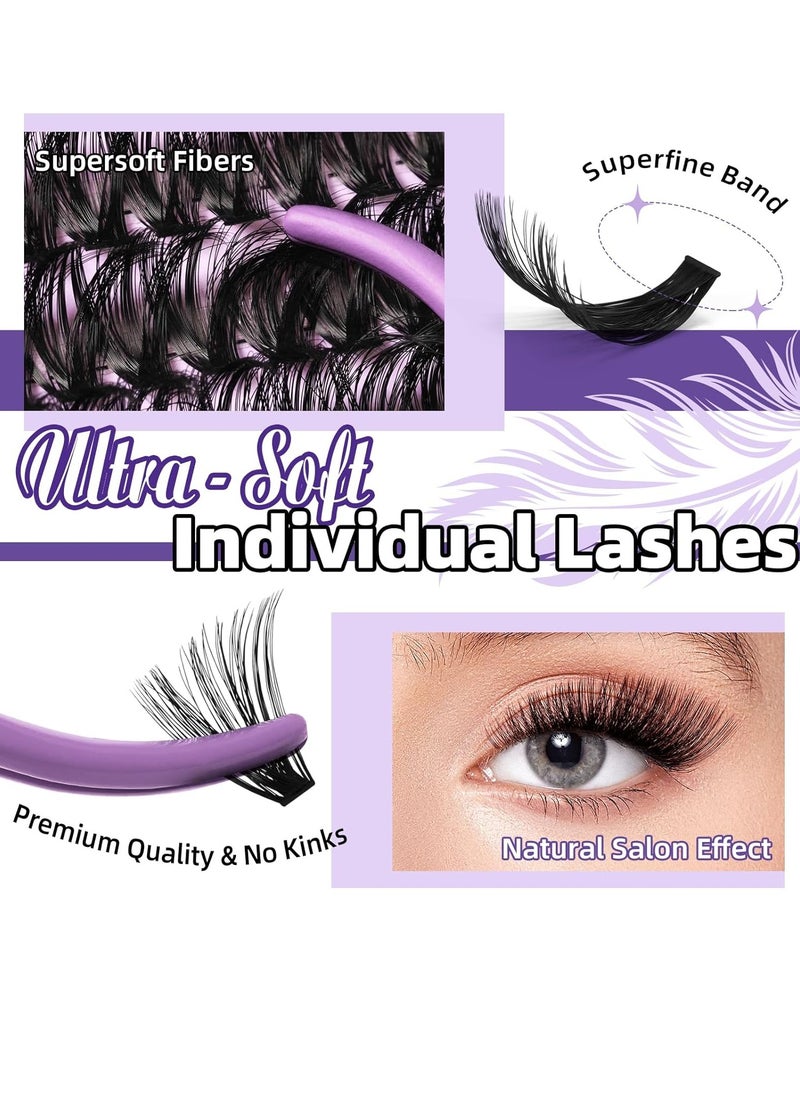 Lash Clusters Kit 280PCS Lash Clusters 70D+90D Lash Extension Kit 10-18MIX Eyelash Extension Kit Ultra - Soft Volume Individual Lashes Kit D Curl Lashes Extension Kit(70+90d-D-10-18)