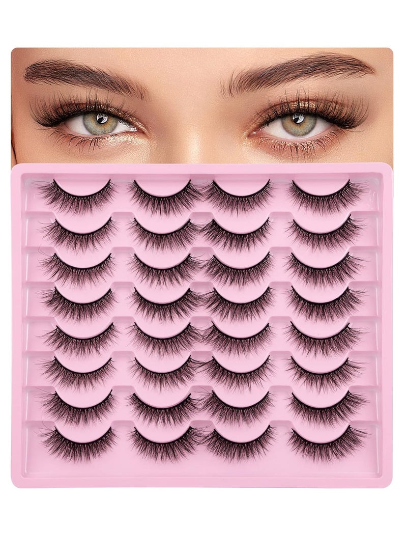 Lashes Natural Look Wispy Fasle Eyelashes 12mm Short Faux Mink Eyelashes Cat Eye Fluffy Strip Lashes Pack by Zegaine 16 Pairs