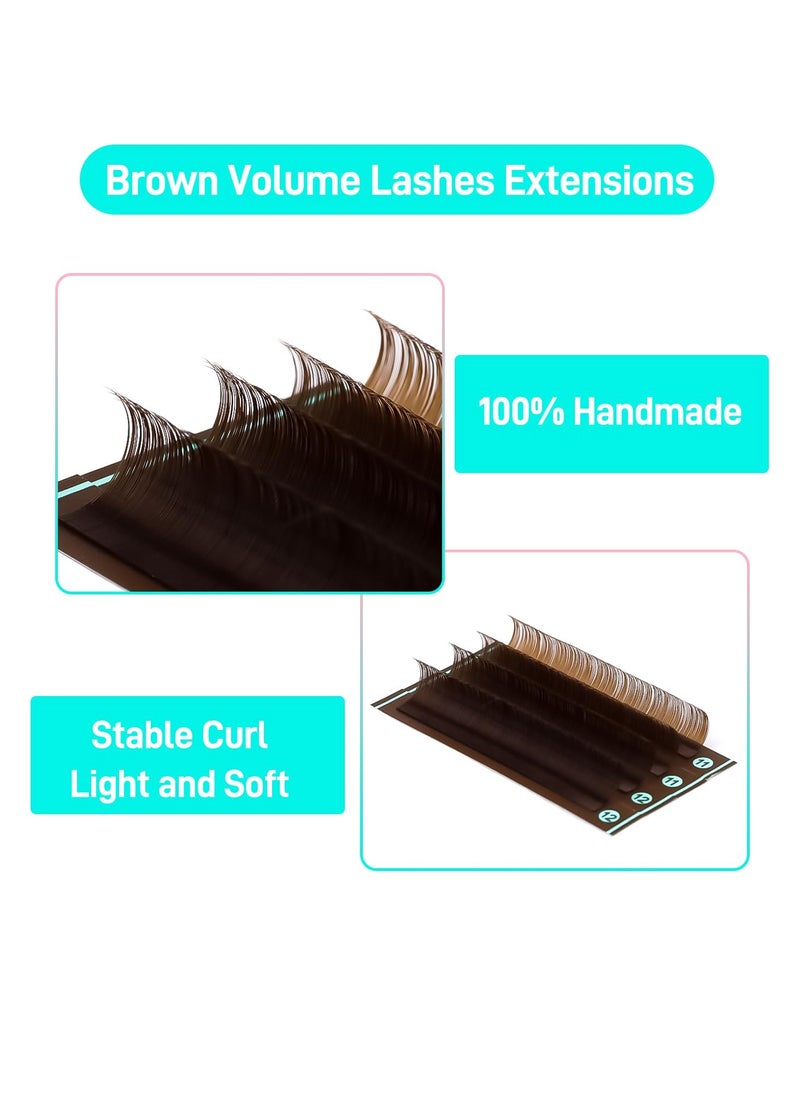 VAVALASH Colored Lash Extensions Dark Brown Eyelash Extensions 0.03 0.05 0.07 Volume Lash Extension 8-15mm Mixed Lashes C D Curl Premium color Lashes Extension(Dark Brown-0.05-D-8-15mm)