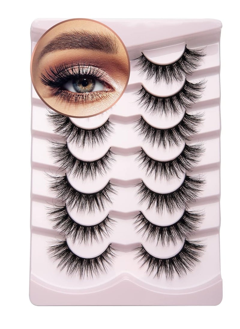 Onlyall Lashes Mink False Eyelashes Natural Wispy Lashes Soft Faux Mink Lashes Fluffy False Lashes 16MM A04