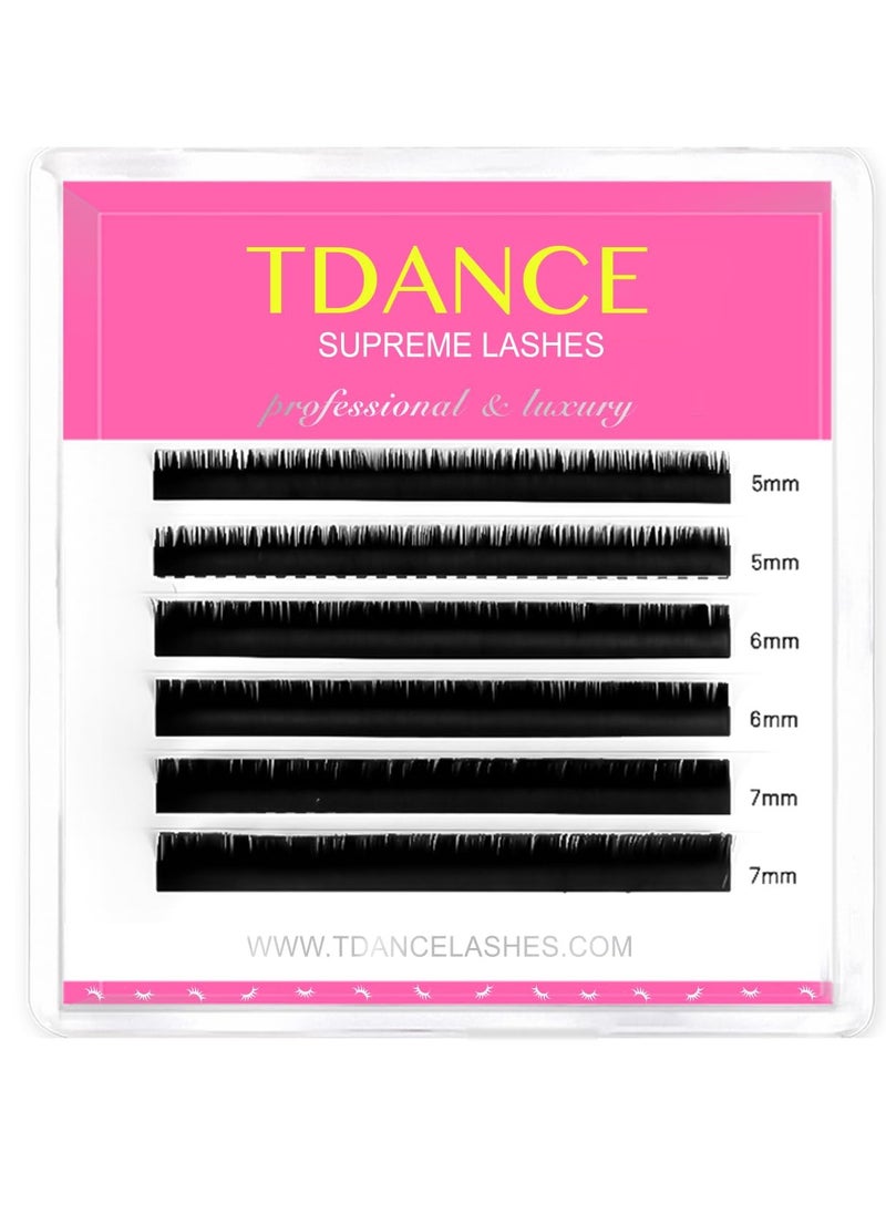 TDANCE Bottom Lash Extension 0.03/0.05/0.07mm Thickness Bottom Lashes Lower Lash Extensions B Curl 5-7mm Mixed Under Bottom Eyelashes (0.03-B,5-7 mm)