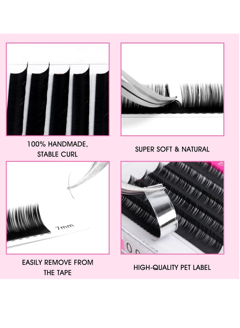 TDANCE Bottom Lash Extension 0.03/0.05/0.07mm Thickness Bottom Lashes Lower Lash Extensions B Curl 5-7mm Mixed Under Bottom Eyelashes (0.03-B,5-7 mm)