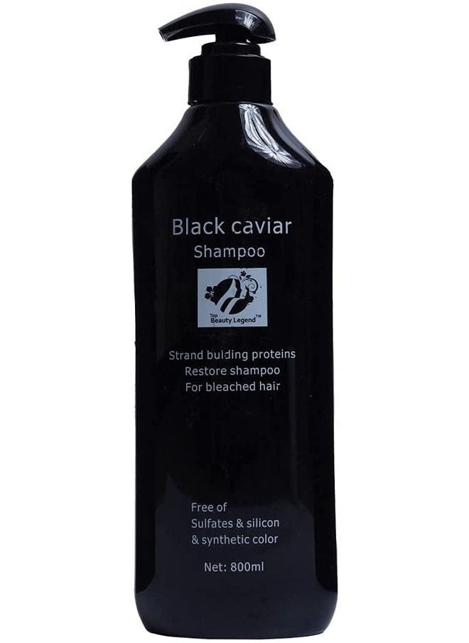 Beauty Legend Black  Intensive Care for Black Hair Enriched with Caviar Extract for Deep Nourishment and Strength |Revitalizing Treatment for Lustrous, Healthy Hair Caviar Hair Shampoo 800ml