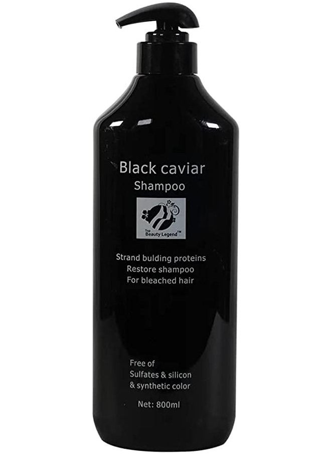 Beauty Legend Black  Intensive Care for Black Hair Enriched with Caviar Extract for Deep Nourishment and Strength |Revitalizing Treatment for Lustrous, Healthy Hair Caviar Hair Shampoo 800ml