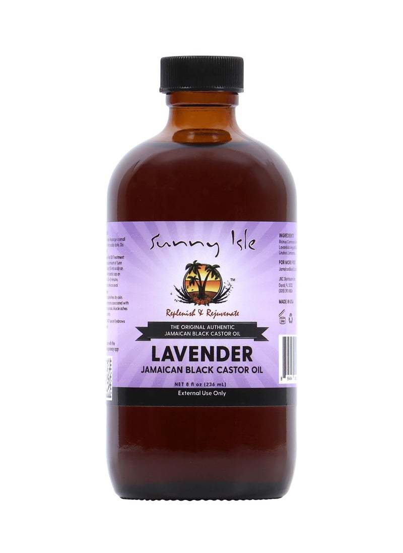 Sunny Isle Lavender Jamaican Castor Oil, Black, 8 Oz/ 236ml Made in USA