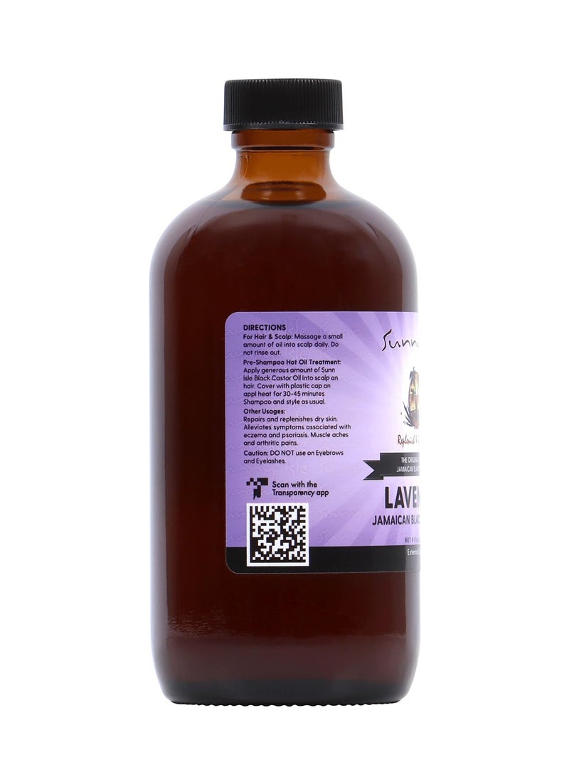 Sunny Isle Lavender Jamaican Castor Oil, Black, 8 Oz/ 236ml Made in USA