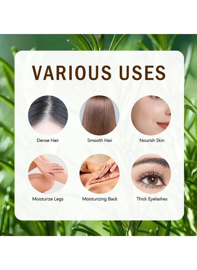 Organic Rosemary Essential Oil For Hair Growth, Rosemary Mint Scalp & Hair Strengthening Oil Rosemary Oil Prevent Hair Loss Nourish Scalp Strengthen Dry Damaged Hair Rosemary Oil for Hair Growth