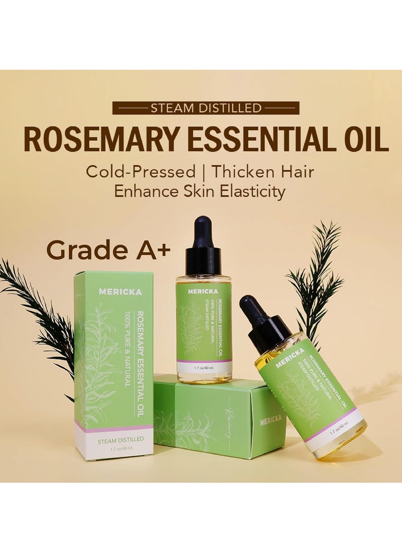 Organic Rosemary Essential Oil For Hair Growth, Rosemary Mint Scalp & Hair Strengthening Oil Rosemary Oil Prevent Hair Loss Nourish Scalp Strengthen Dry Damaged Hair Rosemary Oil for Hair Growth