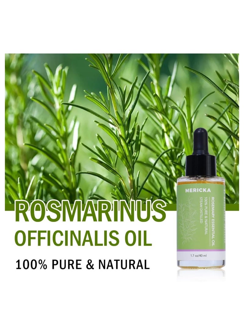 Organic Rosemary Essential Oil For Hair Growth, Rosemary Mint Scalp & Hair Strengthening Oil Rosemary Oil Prevent Hair Loss Nourish Scalp Strengthen Dry Damaged Hair Rosemary Oil for Hair Growth