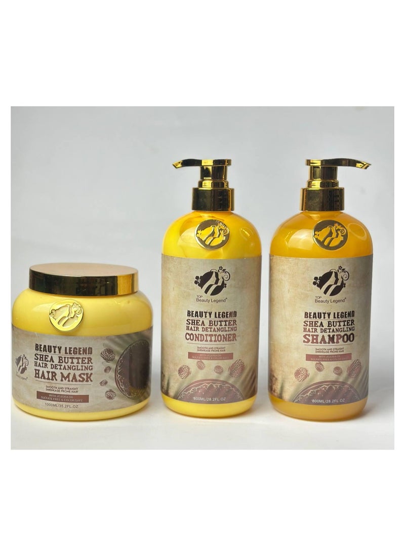 Beauty Legend Raw Butter Shampoo for Thick & Full Hair with Biotin & Collagen - Ideal for Damaged or Transitioning Hair - Hydrating Formula - 800 Ml