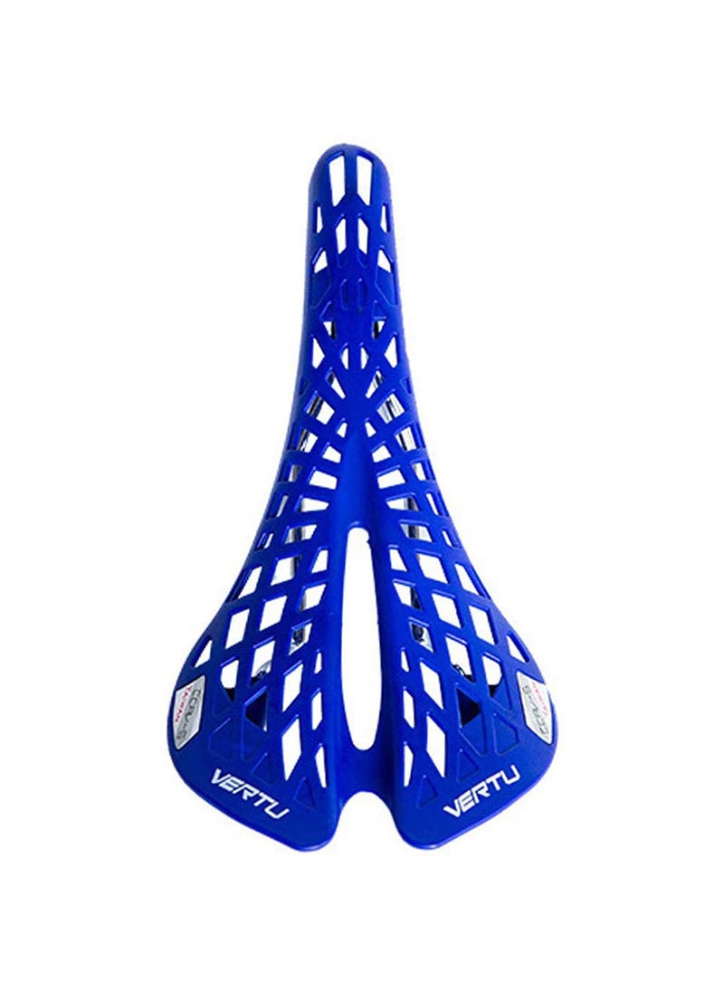 Ultra-Light Shock-Absorbing Spider Web Bike Saddle Blue