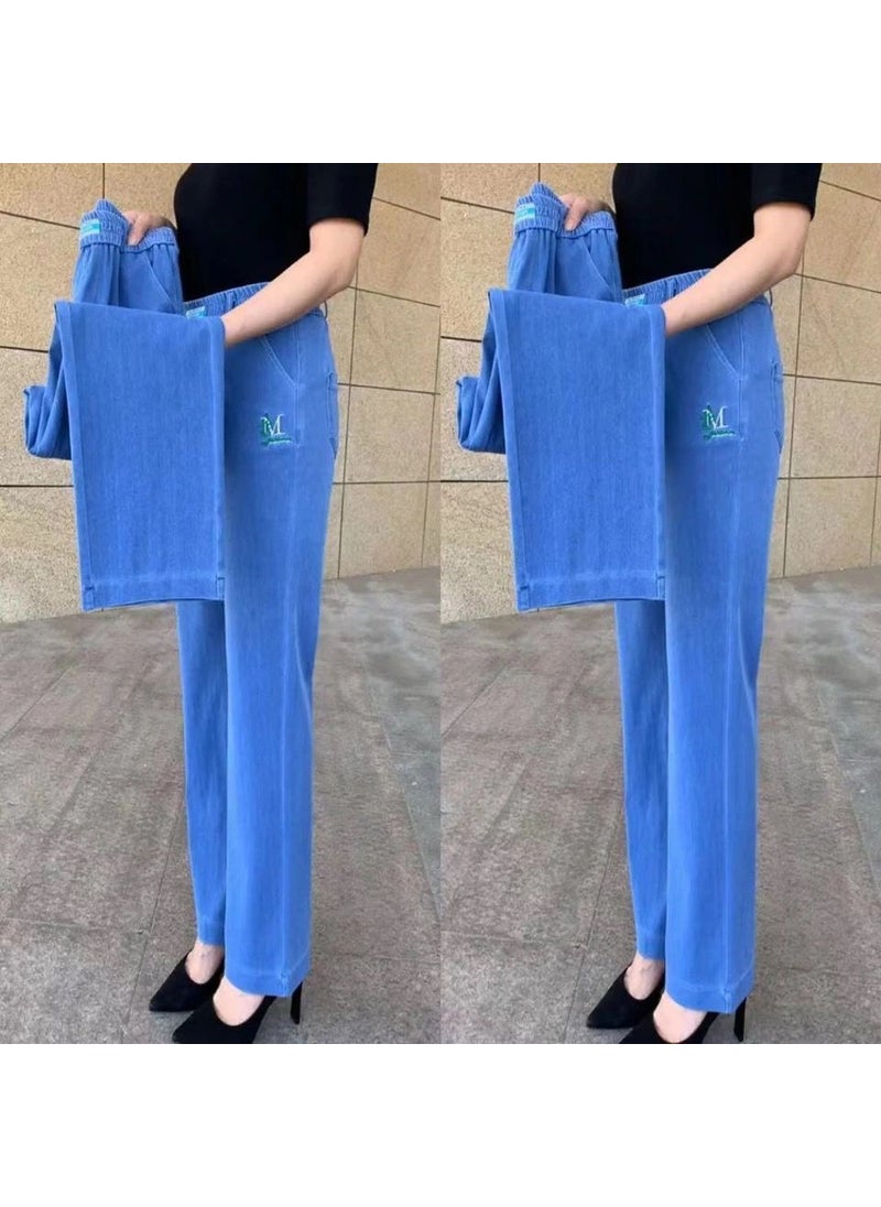 Summer 2022 High Waist Slim Fit Denim Light Blue