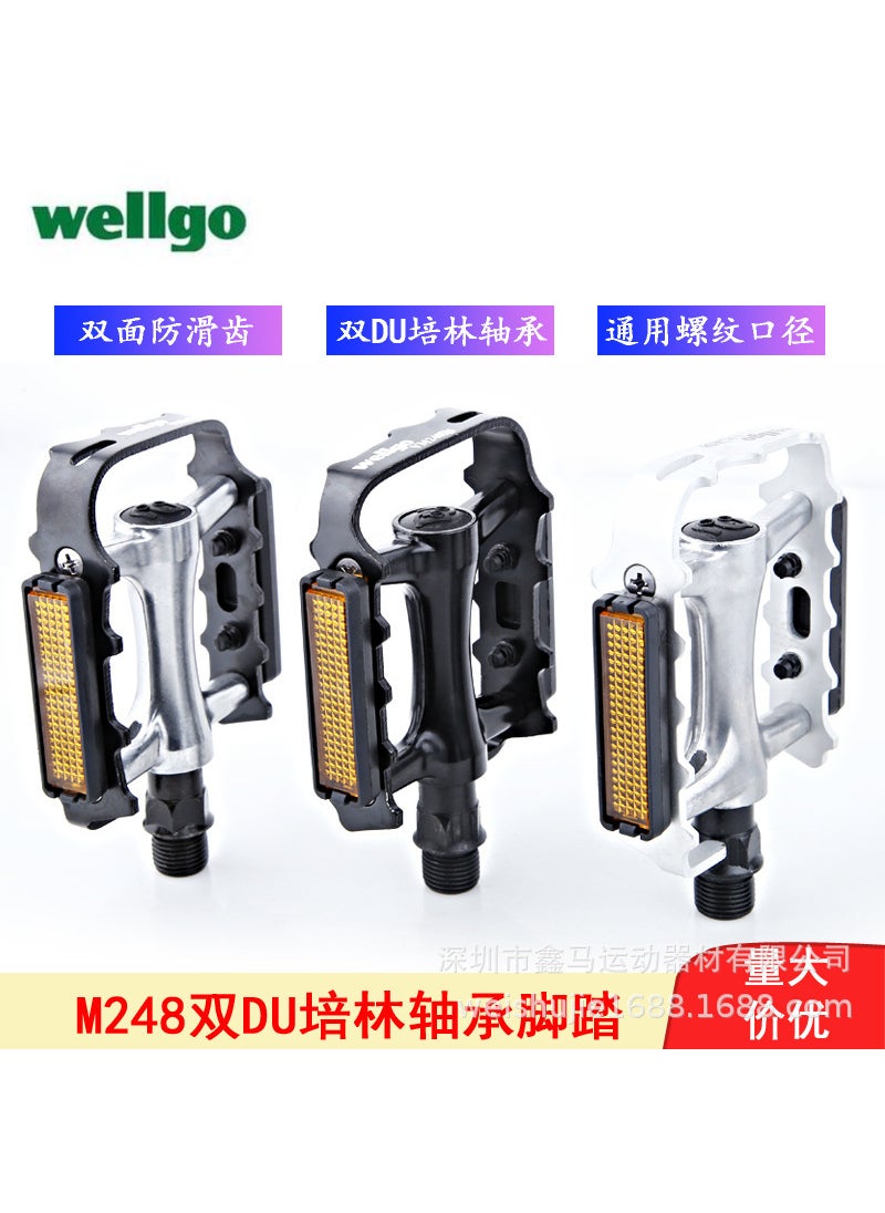 WELLGO M248 MTB Road Bike Pedals DU Bearing M248 Black