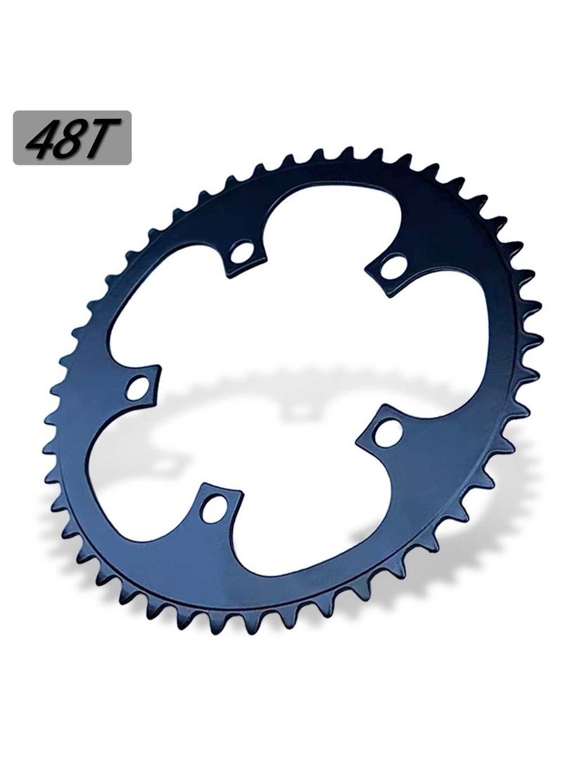 110BCD Alloy Crankset 44-48T Chainring for Road Bike 48T steel plate 1