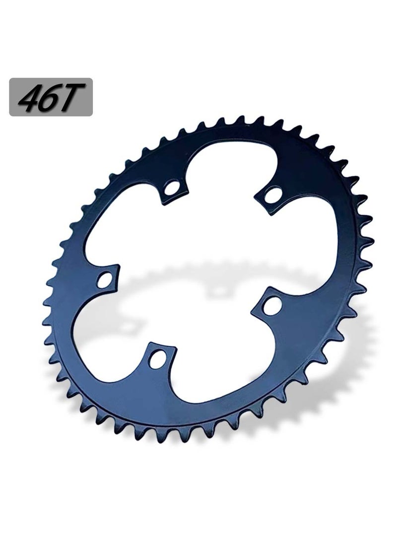 110BCD Alloy Crankset 44-48T Chainring for Road Bike 46T steel plate 1